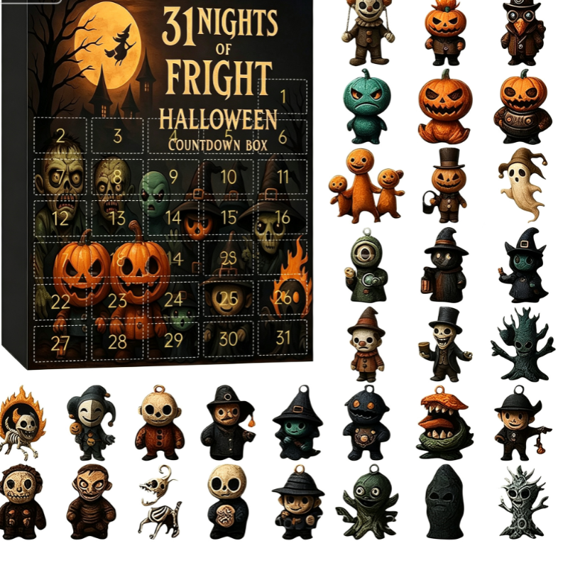 Halloween Countdown Blind Box with 3D PVC Figures