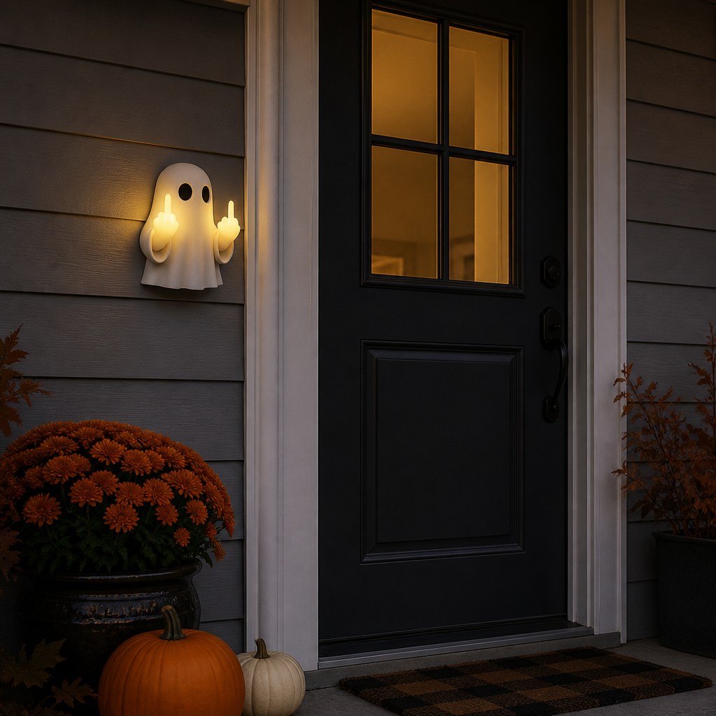 Halloween Ghost Middle Finger Glow Night Light