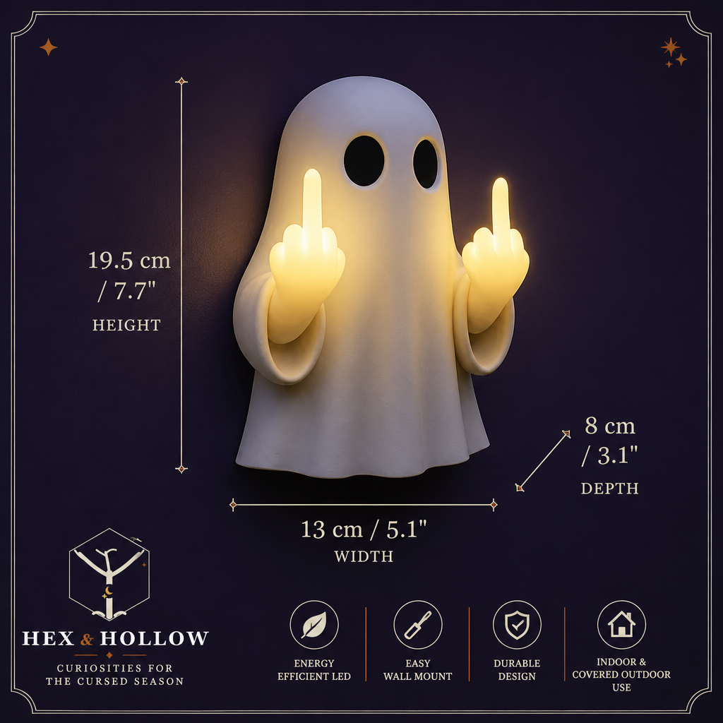 Halloween Ghost Middle Finger Glow Night Light